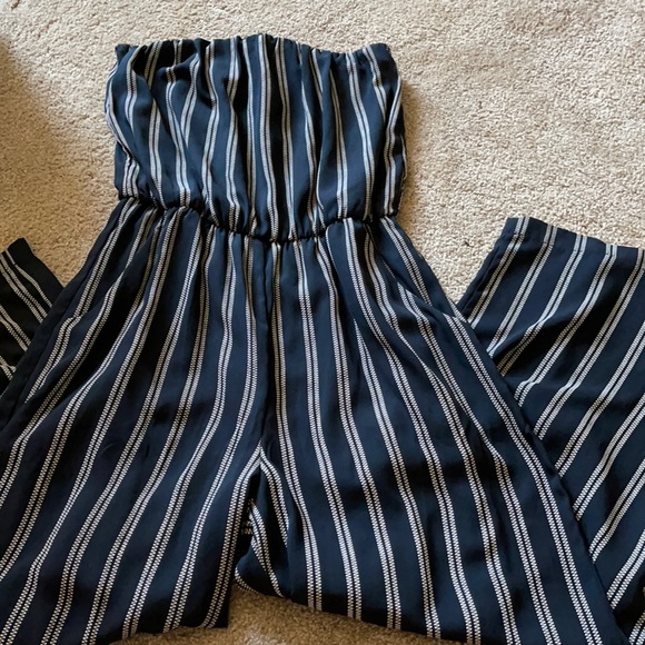 Striped strapless romper - Picture 1 of 2